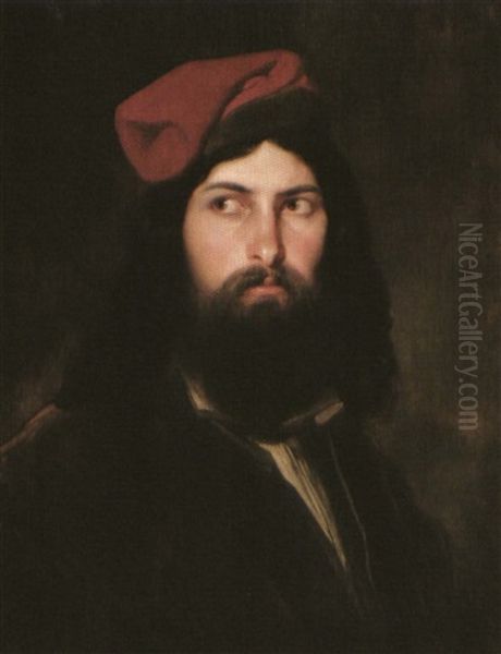 Portrait D'un Homme Napolitain Oil Painting by Nicaise de Keyser