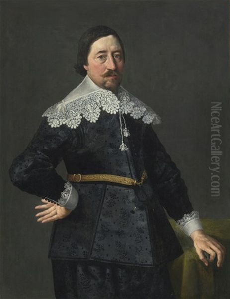 Portrait Of A Gentleman, Possibly Nicholas Edgar, Eldest Son Of Thomas Edgar Of Glenham Magna Oil Painting by Thomas De Keyser