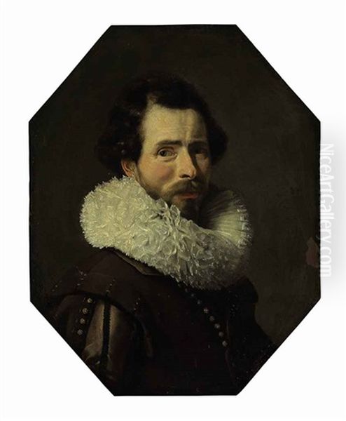 Portrait Of A Gentleman In A Brown Doublet And Ruff Oil Painting by Thomas De Keyser