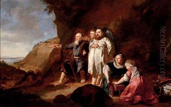 Portrait Of A Family, Probably Representing The Healing Of Tobias Oil Painting by Thomas De Keyser