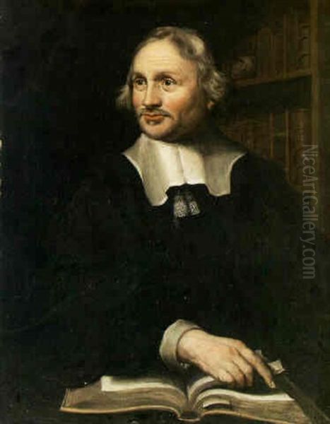 Portrait Of A Scholar With A Book Oil Painting by Thomas De Keyser