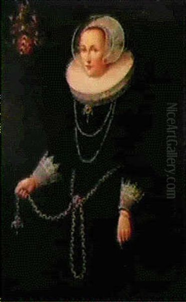 Portrait De Elisabeth De Pret Oil Painting by Thomas De Keyser