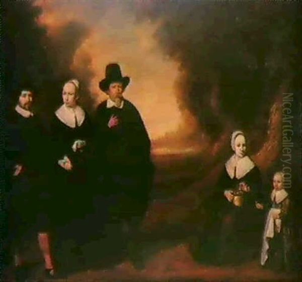 Retrato De Familia Oil Painting by Thomas De Keyser