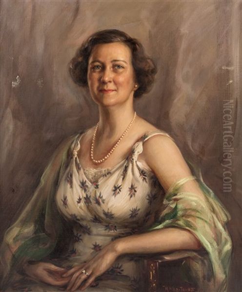 Portrait Of A Woman Oil Painting by Nikolai Vasilievich Kharitonov