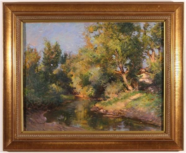 Winding River Through The Trees Oil Painting by Nikolai Vasilievich Kharitonov