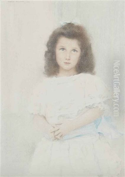 Portrait Of A Renee Lambert De Rothschild, Daughter Of The Founder Of The Lambert Bank Oil Painting by Fernand Khnopff