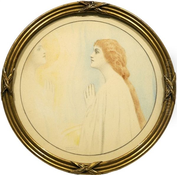 La Conscience Oil Painting by Fernand Khnopff