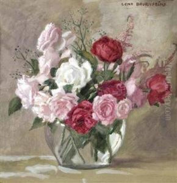 Rosen In Vase Oil Painting by Lena Baurnfeind