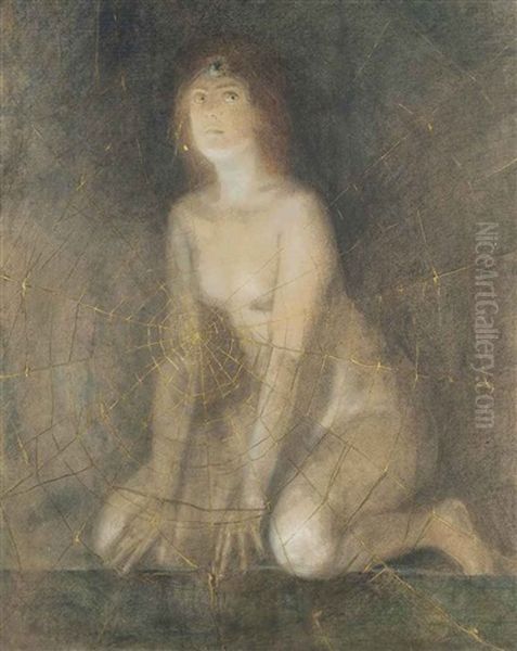 The Spider Woman Oil Painting by Fernand Khnopff