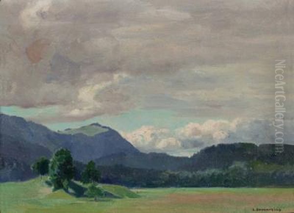 Landschaft Aus Unterwassen/ Bayern Oil Painting by Lena Baurnfeind