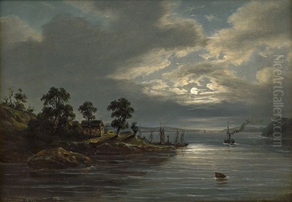 Kustenpartie Vor Schweden Oil Painting by Frederik Christian Jacobsen Kiaerskou