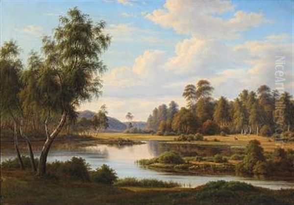 Bollemosen, Jaegersborg Hegn Oil Painting by Frederik Christian Jacobsen Kiaerskou