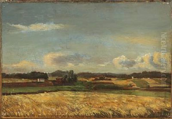 Late Summer Landscape With Fields by Frederik Christian Jacobsen Kiaerskou