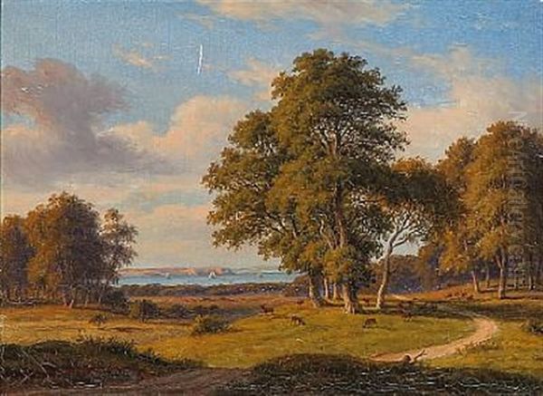 I Jaegersborg Dyrehave Oil Painting by Frederik Christian Jacobsen Kiaerskou