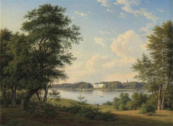 A View Towards Soro Academy Oil Painting by Frederik Christian Jacobsen Kiaerskou