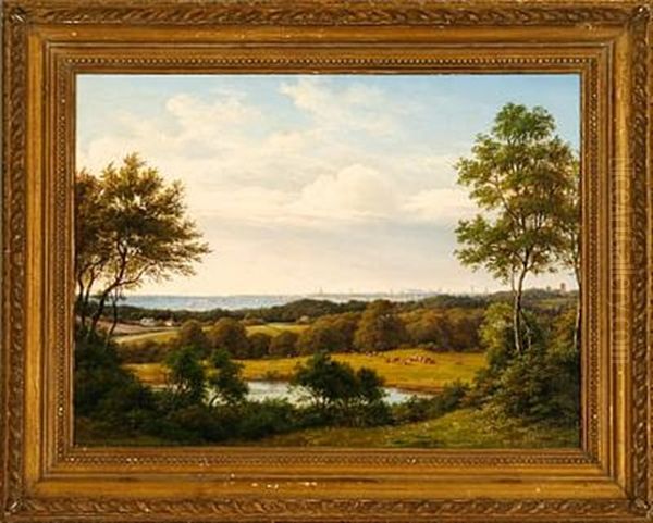 View Of Copenhagen Oil Painting by Frederik Christian Jacobsen Kiaerskou