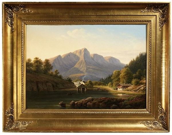 Sommerliche Hochgebirgslandschaft Oil Painting by Frederik Christian Jacobsen Kiaerskou