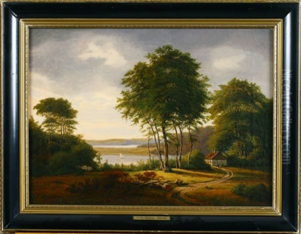 Landschaft In Jutland Oil Painting by Frederik Christian Jacobsen Kiaerskou