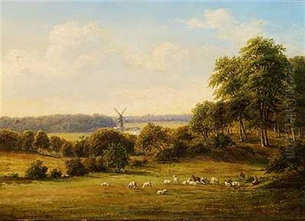 Voer Molle Ved Bidstrup I Jylland Oil Painting by Frederik Christian Jacobsen Kiaerskou