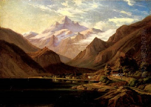 Partie Aus Tirol Oil Painting by Frederik Christian Jacobsen Kiaerskou