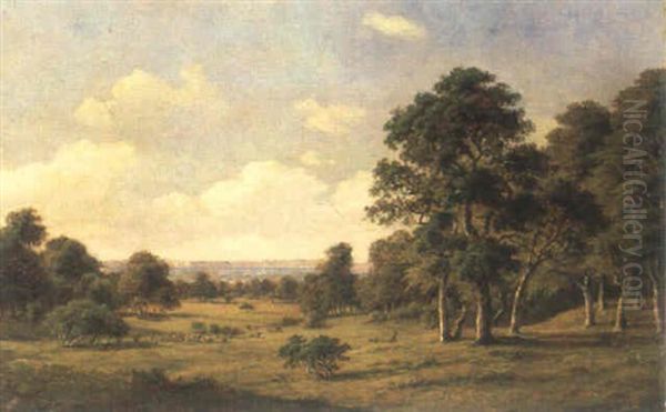 Im Jagerborger Tiergarten Oil Painting by Frederik Christian Jacobsen Kiaerskou