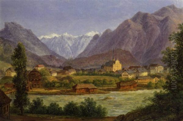 Blick Auf Den Ortler Oil Painting by Frederik Christian Jacobsen Kiaerskou