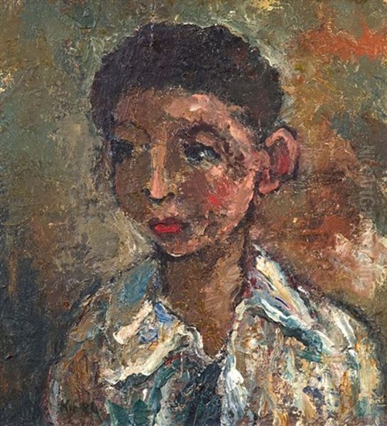 Portrait Of A Young Boy Oil Painting by Wolf Kibel