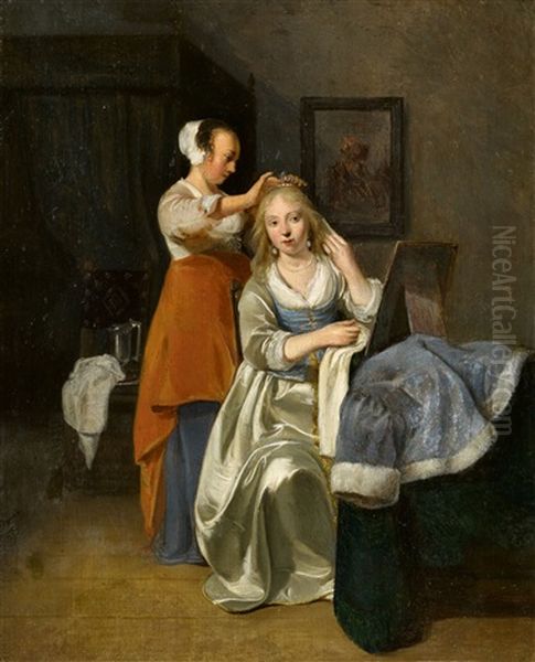 Eine Dame Bei Ihrer Toilette Oil Painting by Simon Kick