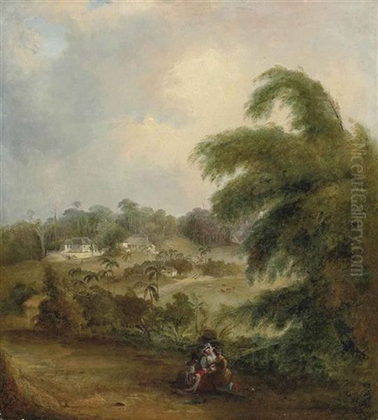 A Plantation In The West Indies, Probably Jamaica Oil Painting by Joseph Bartholemew Kidd