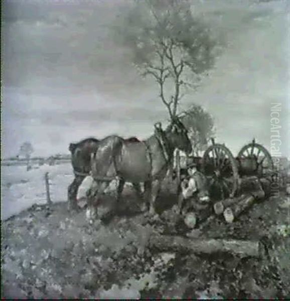 Rast Auf Dem Feld Oil Painting by Ludwig Kiederich