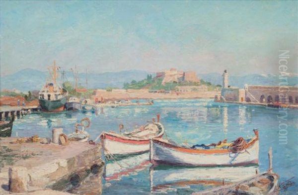 Le Port D'antibes Oil Painting by Louis Kieffer