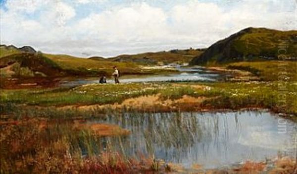 Fra Rondane (torvskjaering) Oil Painting by Kitty (Christine) Lange Kielland