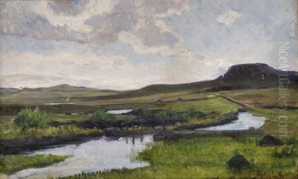 Landscape From Jaeren Oil Painting by Kitty (Christine) Lange Kielland