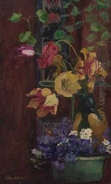 Blomster Oil Painting by Kitty (Christine) Lange Kielland