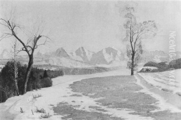 Landschaft Am Gurten Mit Eiger, Monch Und Jungfrau Oil Painting by Robert Kiener