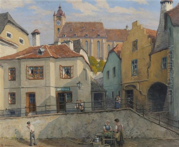 Krems Oil Painting by Rudolf Kierner