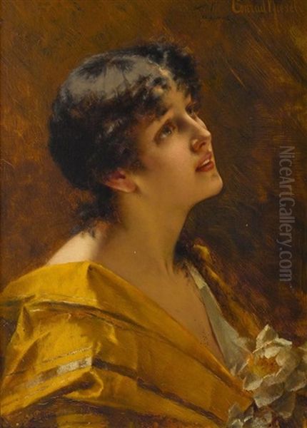 Madchenbildnis Oil Painting by Conrad Kiesel