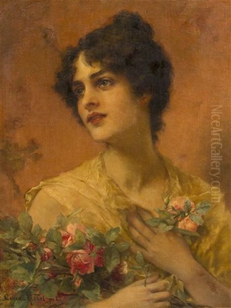 Summer Roses Oil Painting by Conrad Kiesel