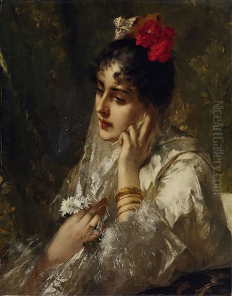 Jeune Espagnole Oil Painting by Conrad Kiesel