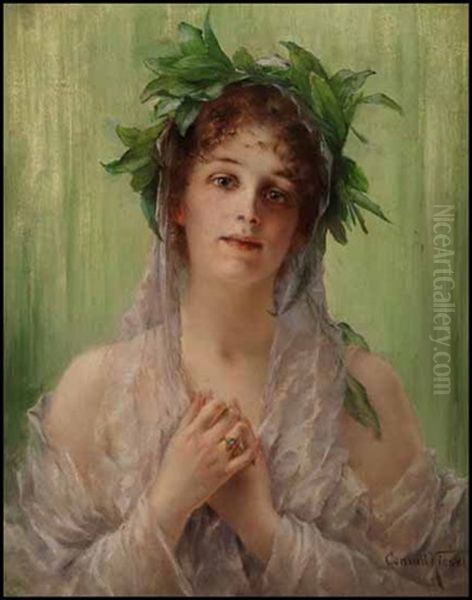 Young Woman Oil Painting by Conrad Kiesel