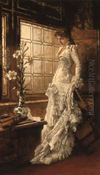 Hesitation Oil Painting by Conrad Kiesel