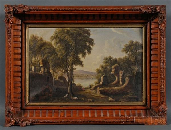 River Landscapes With Castle Ruins (a Pair) Oil Painting by Samuel A. Kilbourne