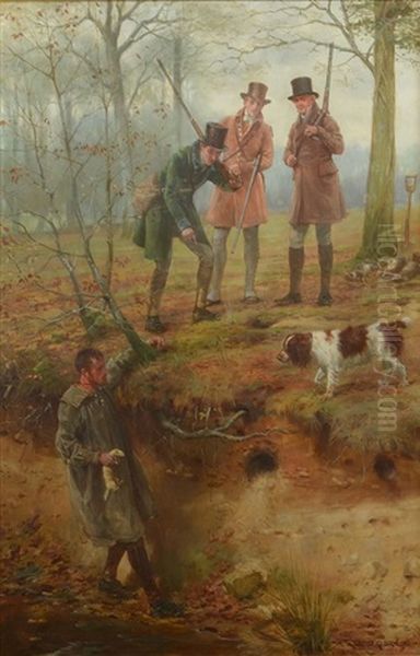 Ferreting Oil Painting by George Goodwin Kilburne