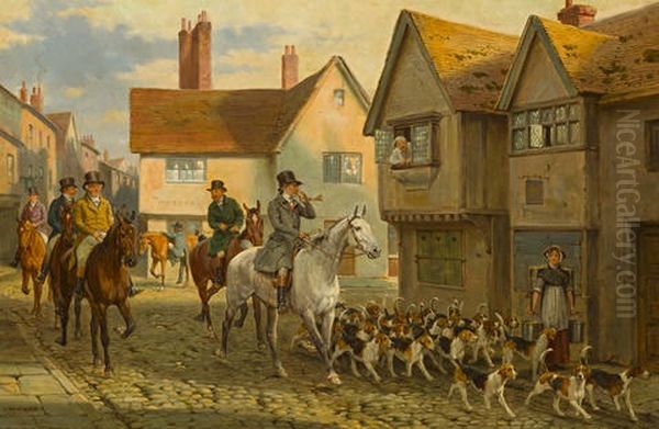 The Saga Of John Peel: Yes, I Ken John Peel, And I've Followed John Peel, Twas The Sound Of His Horn And Then Here's To John Peel (4 Works) Oil Painting by George Goodwin Kilburne