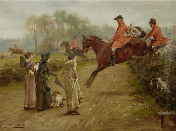 Watching The Hunt Oil Painting by George Goodwin Kilburne