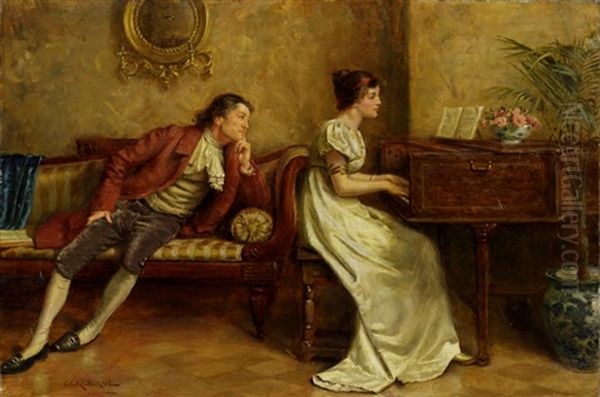 Piano Oil Painting by George Goodwin Kilburne