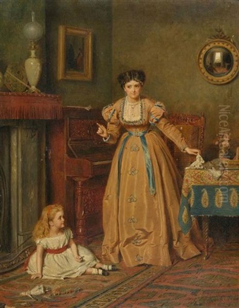 Mutter Und Kind In Einem Interieur Oil Painting by George Goodwin Kilburne