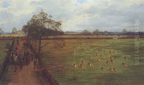 Watching The Cheshire Hunt Oil Painting by George Goodwin Kilburne