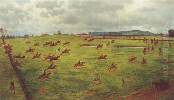 The Cheshire Hunt On The Chase Oil Painting by George Goodwin Kilburne