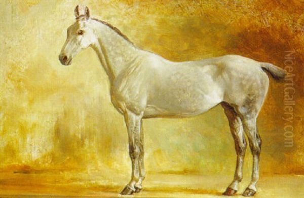 A Dapple Grey Hunter Oil Painting by George Goodwin Kilburne